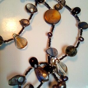 Chic Black and Brown Beaded Necklace